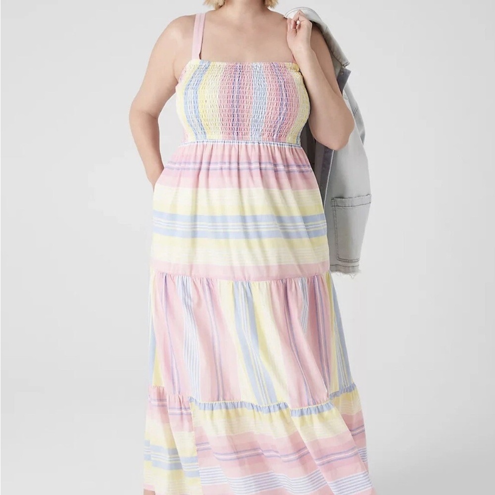 Lane Bryant Smocked Top Maxi Dress 26 28